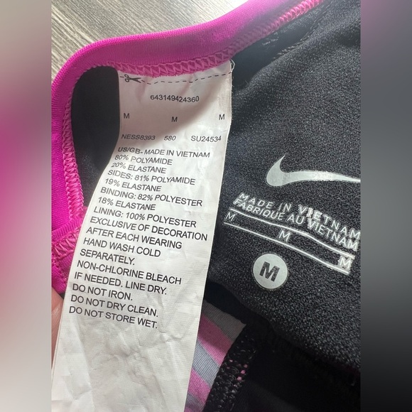 Nike Laser Stripe CrossBack One Piece Swimsuit One Piece Black & Purple Size M - Picture 10 of 13